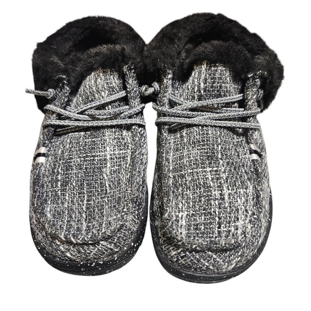 Hey Dude Britt Boho cookies & cream faux fur boot loafers fold youth 4‎ ladies 5